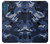 W2959 Navy Blue Camo Camouflage Hard Case and Leather Flip Case For Motorola One Fusion+