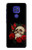 W3753 Dark Gothic Goth Skull Roses Hard Case and Leather Flip Case For Motorola Moto G9 Play