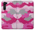 W2525 Pink Camo Camouflage Hard Case and Leather Flip Case For Motorola Edge