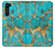 W2906 Aqua Turquoise Stone Hard Case and Leather Flip Case For Motorola Edge