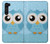 W3029 Cute Blue Owl Hard Case and Leather Flip Case For Motorola Edge