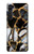W3419 Gold Marble Graphic Print Hard Case and Leather Flip Case For Motorola Edge