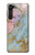 W3717 Rose Gold Blue Pastel Marble Graphic Printed Hard Case and Leather Flip Case For Motorola Edge