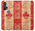 W1603 Canada Flag Old Vintage Hard Case and Leather Flip Case For Motorola Edge+