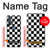 W1611 Black and White Check Chess Board Hard Case and Leather Flip Case For Motorola Edge+