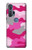 W2525 Pink Camo Camouflage Hard Case and Leather Flip Case For Motorola Edge+