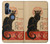 W2739 Chat Noir Black Cat Vintage Hard Case and Leather Flip Case For Motorola Edge+