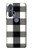 W2842 Black and White Buffalo Check Pattern Hard Case and Leather Flip Case For Motorola Edge+