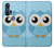 W3029 Cute Blue Owl Hard Case and Leather Flip Case For Motorola Edge+