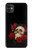 W3753 Dark Gothic Goth Skull Roses Hard Case and Leather Flip Case For iPhone 11