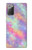 W3706 Pastel Rainbow Galaxy Pink Sky Hard Case and Leather Flip Case For Samsung Galaxy Note 20