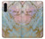 W3717 Rose Gold Blue Pastel Marble Graphic Printed Hard Case and Leather Flip Case For Samsung Galaxy A90 5G