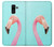 W3708 Pink Flamingo Hard Case and Leather Flip Case For Samsung Galaxy J8 (2018)