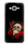 W3753 Dark Gothic Goth Skull Roses Hard Case and Leather Flip Case For Samsung Galaxy J7