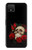 W3753 Dark Gothic Goth Skull Roses Hard Case and Leather Flip Case For Google Pixel 4