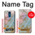 W3717 Rose Gold Blue Pastel Marble Graphic Printed Hard Case and Leather Flip Case For LG K8 (2018)