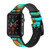 CA0407 Aqua Copper Turquoise Gemstone Graphic Silicone & Leather Smart Watch Band Strap For Apple Watch iWatch