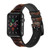 CA0417 Rust Steel Texture Graphic Printed Silicone & Leather Smart Watch Band Strap For Apple Watch iWatch