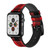 CA0511 Red Buffalo Check Pattern Silicone & Leather Smart Watch Band Strap For Apple Watch iWatch