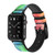 CA0520 Colorful Watercolor Silicone & Leather Smart Watch Band Strap For Apple Watch iWatch