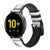 CA0115 Horror Face Silicone & Leather Smart Watch Band Strap For Samsung Galaxy Watch, Gear, Active