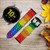 CA0404 Rainbow LGBT Pride Flag Silicone & Leather Smart Watch Band Strap For Samsung Galaxy Watch, Gear, Active