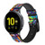 CA0639 Colorful Art Pattern Silicone & Leather Smart Watch Band Strap For Samsung Galaxy Watch, Gear, Active