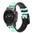 CA0199 Mint Chevron Zigzag Silicone & Leather Smart Watch Band Strap For Garmin Smartwatch