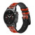 CA0669 Bandana Red Pattern Silicone & Leather Smart Watch Band Strap For Garmin Smartwatch