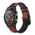 CA0080 Wood Graphic Printed Silicone & Leather Smart Watch Band Strap For Wristwatch Smartwatch