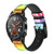 CA0195 Tie Dye Colorful Graphic Printed Silicone & Leather Smart Watch Band Strap For Wristwatch Smartwatch