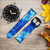 CA0210 Tie Dye Blue Silicone & Leather Smart Watch Band Strap For Wristwatch Smartwatch