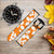 CA0254 Hawaiian Hibiscus Orange Pattern Silicone & Leather Smart Watch Band Strap For Wristwatch Smartwatch
