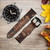 CA0417 Rust Steel Texture Graphic Printed Silicone & Leather Smart Watch Band Strap For Wristwatch Smartwatch