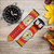 CA0438 Vintage Orange Bakelite Radio Silicone & Leather Smart Watch Band Strap For Wristwatch Smartwatch