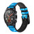 CA0440 Blue Water Swimming Pool Silicone & Leather Smart Watch Band Strap For Wristwatch Smartwatch