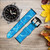 CA0440 Blue Water Swimming Pool Silicone & Leather Smart Watch Band Strap For Wristwatch Smartwatch