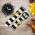 CA0442 Black and White Striped Deer Gold Sparkles Silicone & Leather Smart Watch Band Strap For Wristwatch Smartwatch