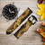 CA0447 Chinese Gold Dragon Printed Silicone & Leather Smart Watch Band Strap For Wristwatch Smartwatch