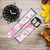 CA0548 Pink Sweet Flower Flora Silicone & Leather Smart Watch Band Strap For Wristwatch Smartwatch