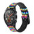 CA0592 Colorful Psychedelic Silicone & Leather Smart Watch Band Strap For Wristwatch Smartwatch