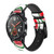 CA0628 Watermelon Pattern Silicone & Leather Smart Watch Band Strap For Wristwatch Smartwatch