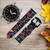 CA0731 Vintage Neon Graphic Silicone & Leather Smart Watch Band Strap For Wristwatch Smartwatch