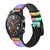 CA0810 Mosaic Censored Silicone & Leather Smart Watch Band Strap For Wristwatch Smartwatch