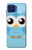 W3029 Cute Blue Owl Hard Case and Leather Flip Case For Motorola One 5G