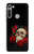 W3753 Dark Gothic Goth Skull Roses Hard Case and Leather Flip Case For Motorola Moto G8
