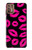 W2933 Pink Lips Kisses on Black Hard Case and Leather Flip Case For Motorola Moto G9 Plus