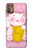 W3025 Pink Maneki Neko Lucky Cat Hard Case and Leather Flip Case For Motorola Moto G9 Plus