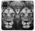 W3372 Lion Face Hard Case and Leather Flip Case For Samsung Galaxy A42 5G