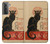 W2739 Chat Noir Black Cat Vintage Hard Case and Leather Flip Case For Samsung Galaxy S21 5G